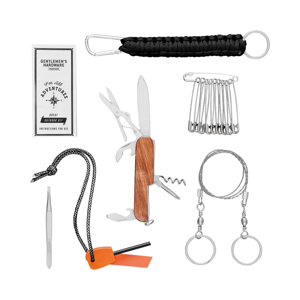 15-pc. Gentlemen's Hardware - The Great Outdoors Tin-Cased Multi-Tool Survival Kit