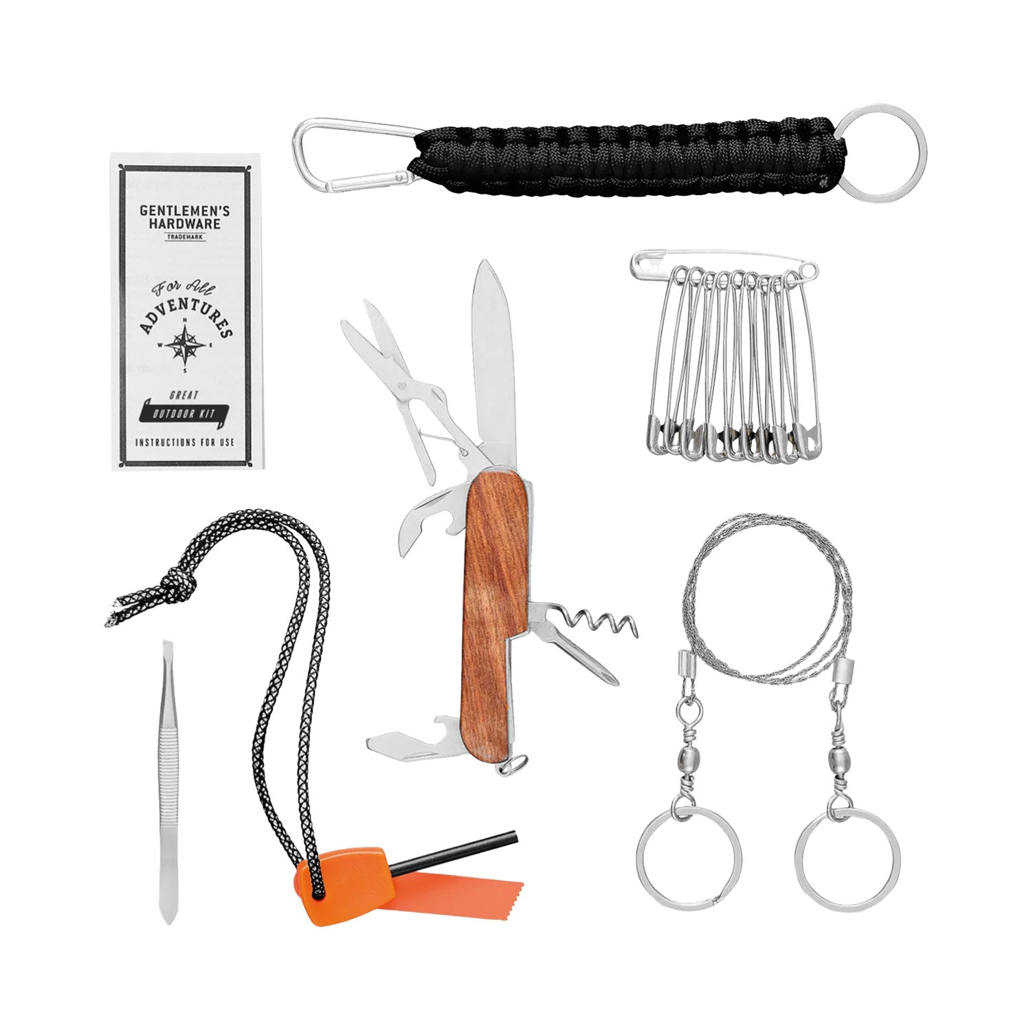 15-pc. Gentlemen's Hardware - The Great Outdoors Tin-Cased Multi-Tool Survival Kit