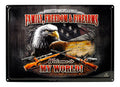 Family, Freedom, and Firearms Welcome to My World American Eagle 2nd Amendment Tin Metal Sign