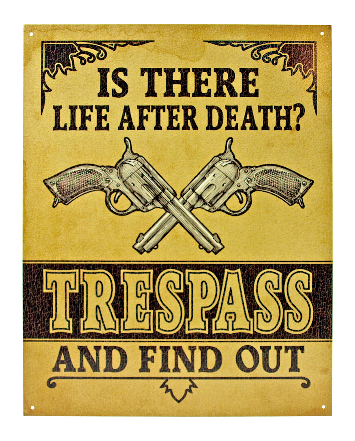 Life After Death? Trespass and Find Out - Trespassing Metal Tin Sign