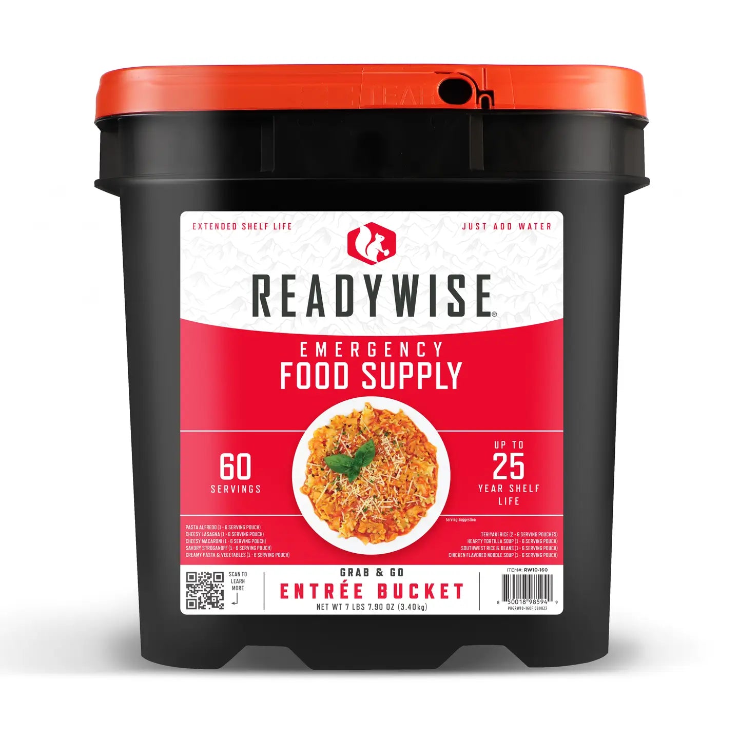 ReadyWise 60 Serving Entrée Only Grab and Go Food Kit