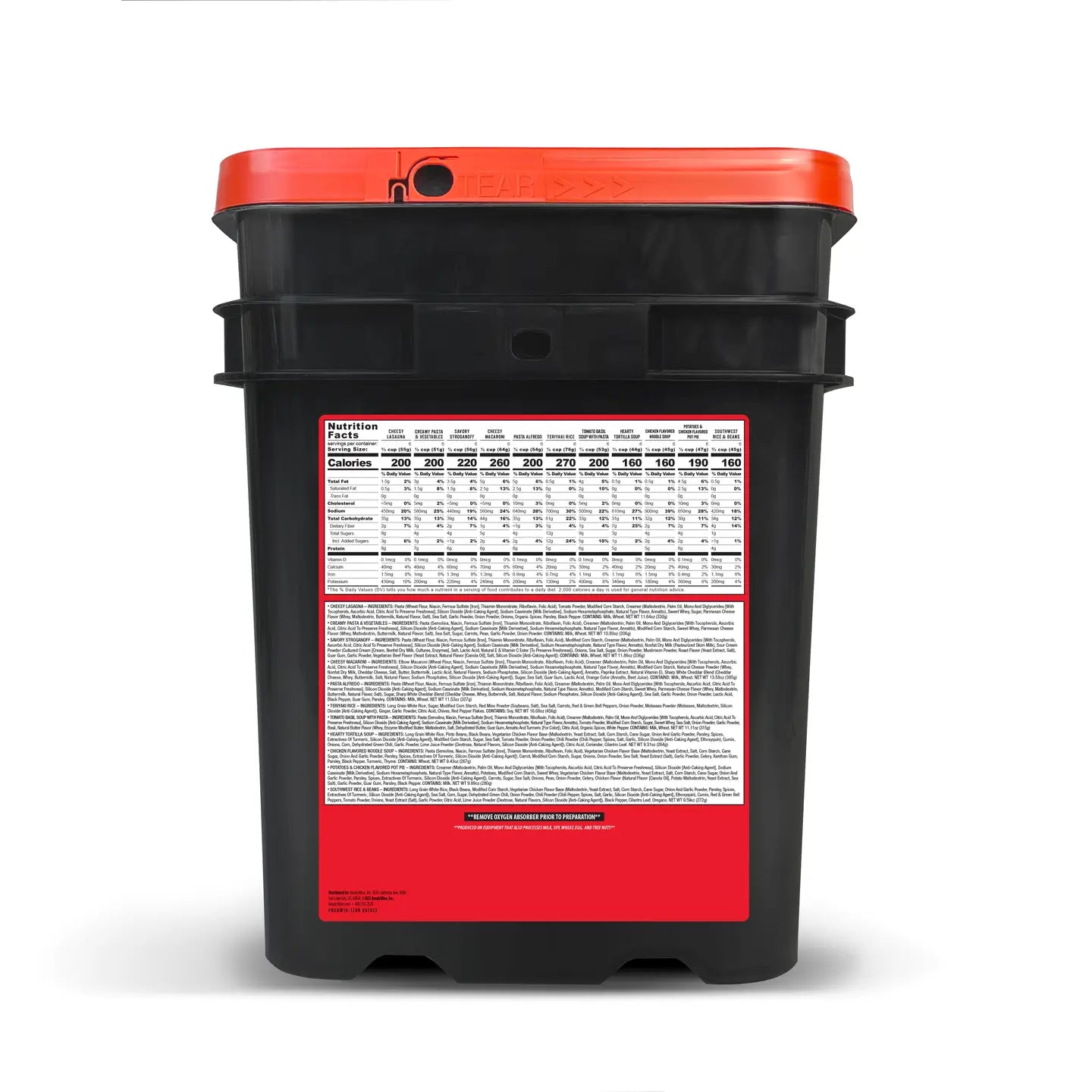 ReadyWise 120 Serving Entrée Only Grab and Go Bucket