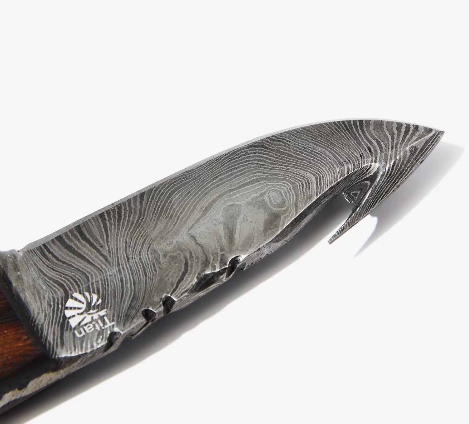 Damascus Skinning Gut Hook, Hunting Knife By Titan TD-176