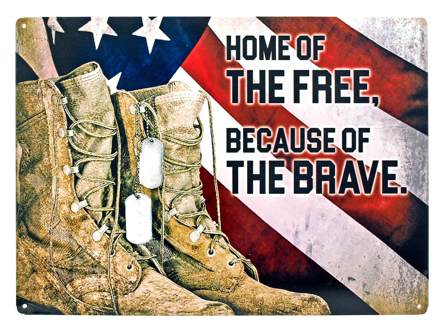 Home of the Free, Because of the Brave Metal Tin Sign