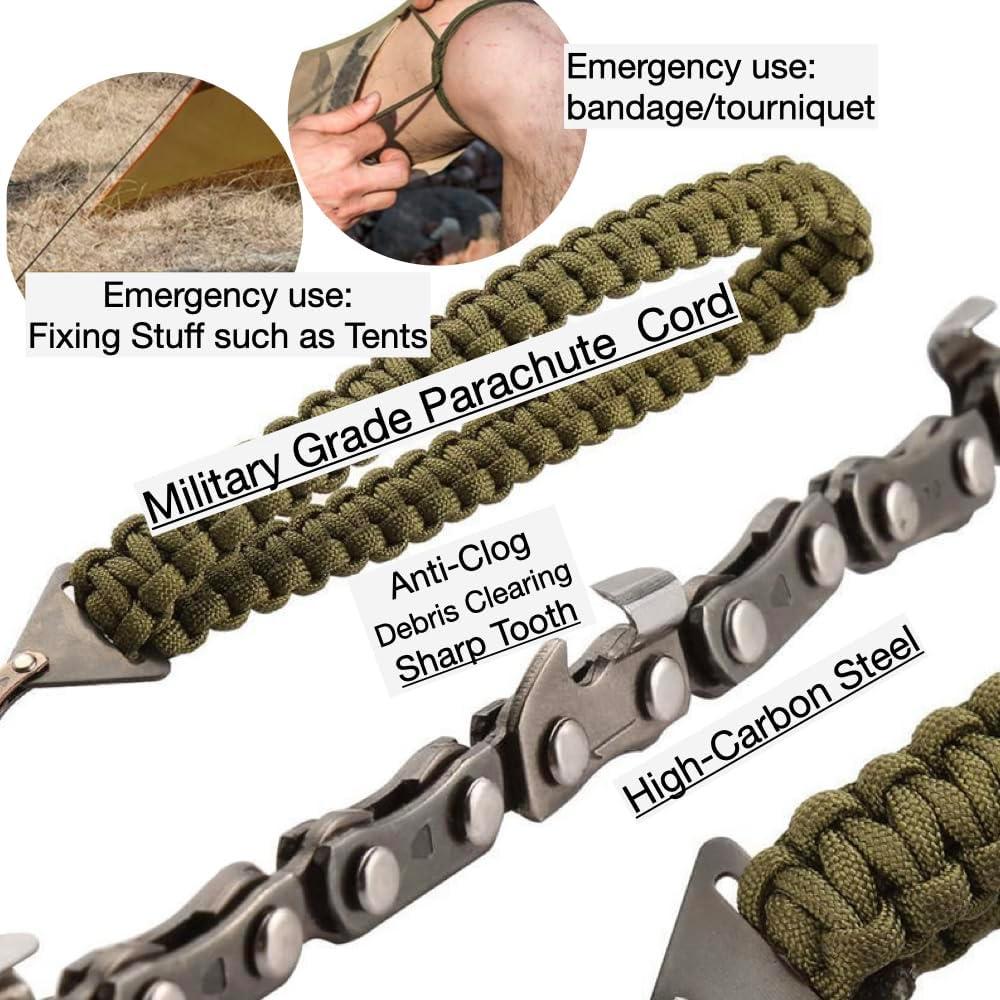 Pocket Survival Hand Chainsaw with Paracord Handle