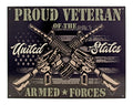 Proud Veteran of The United States Armed Forces AR-15 Metal Tin Sign