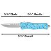 5.25" Blue Cotton Candy Sprinkles OTF Out the Front Pocket Knife - Drop Point Blade