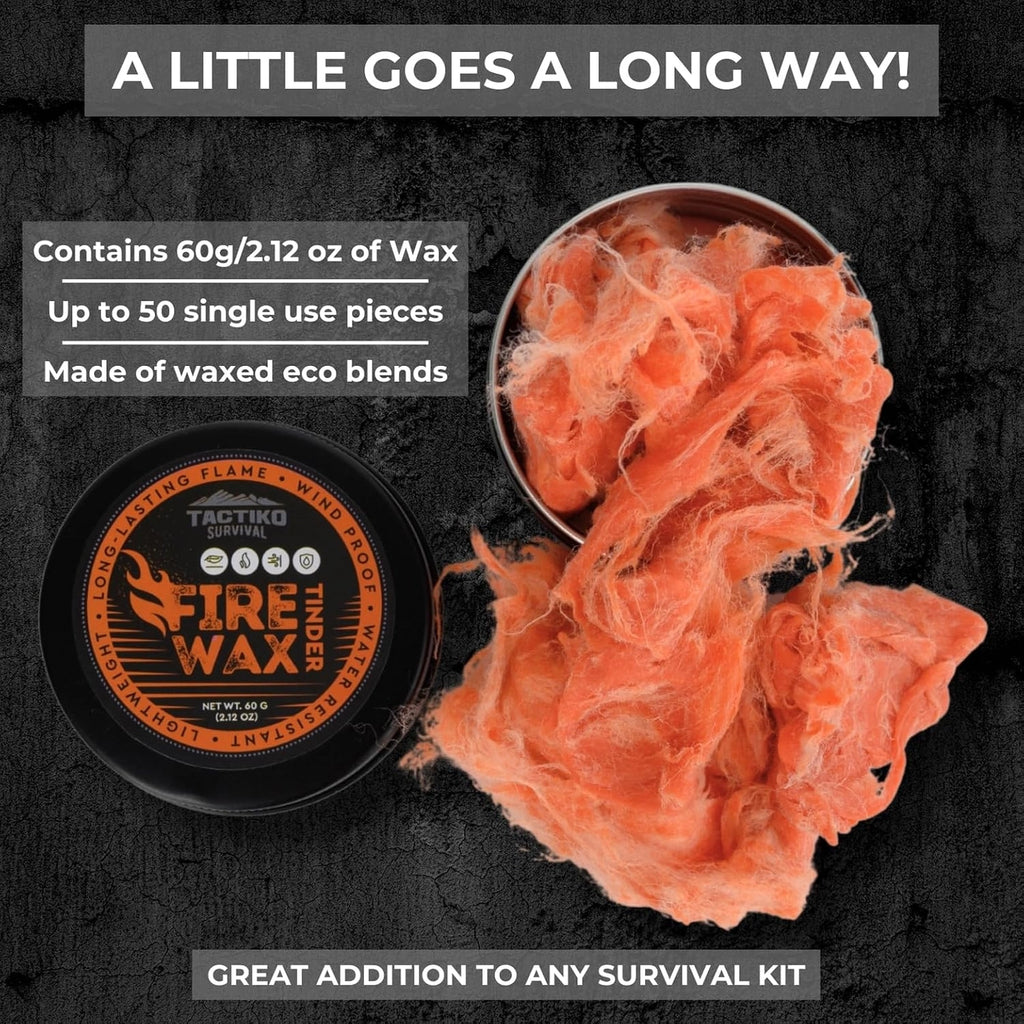 Tactiko Fire Wax-Emergency Fire Starter Tinder