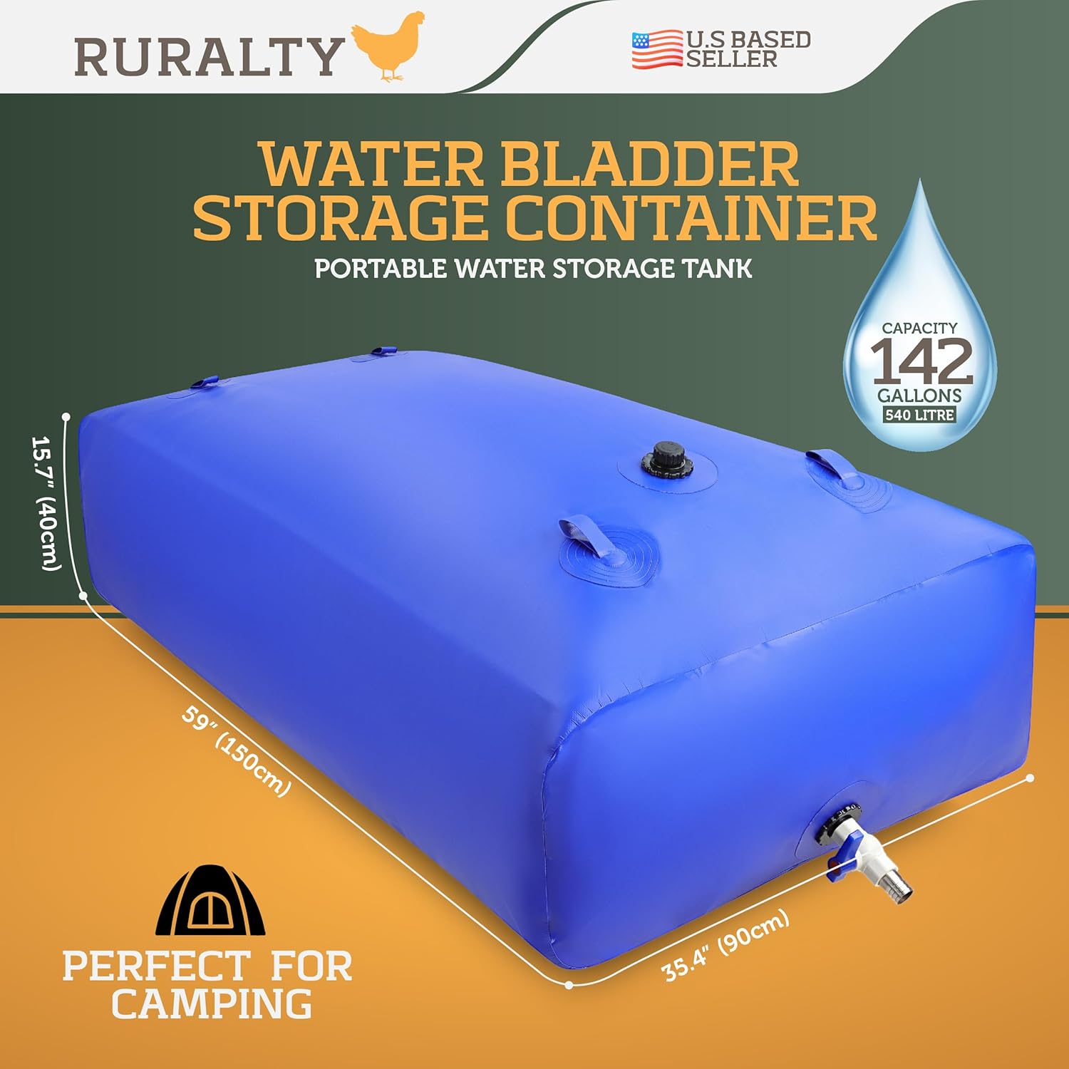 142 Gallon Water Bladder Storage Bladder - Ruralty Brand