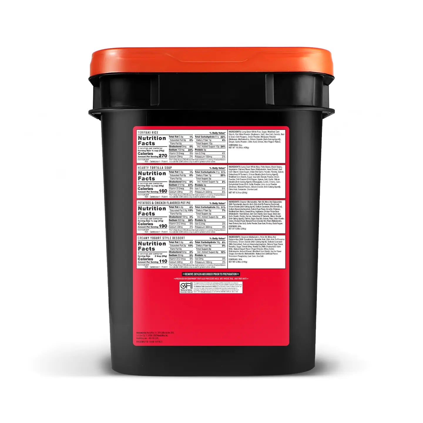 ReadyWise Gluten Free 84 Serving Breakfast and Entrée Grab and Go
