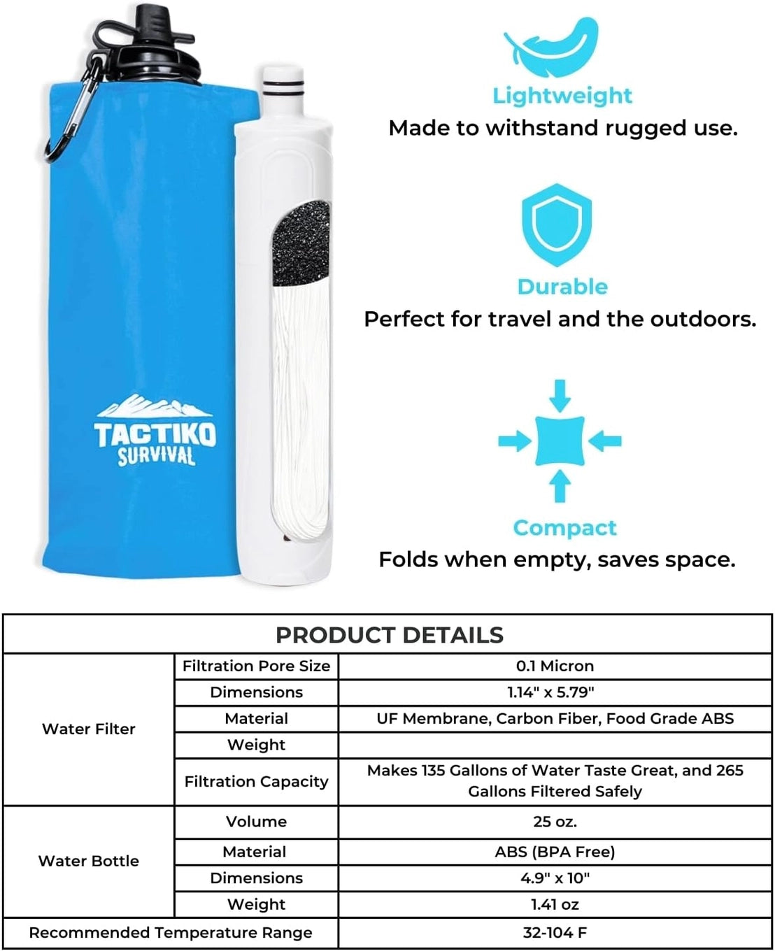 Tactiko Survival Water Filter Bladder