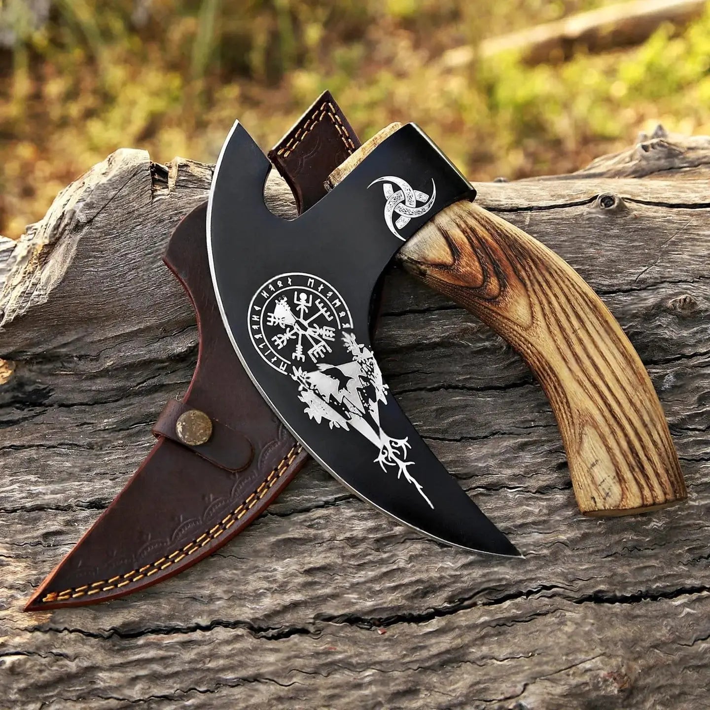 Pizza Cutter Comfortable Axe Stylish Gift with Leather Cover