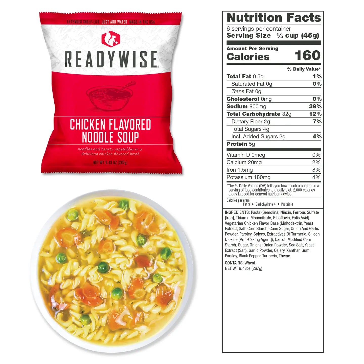 ReadyWise 60 Serving Entrée Only Grab and Go Food Kit