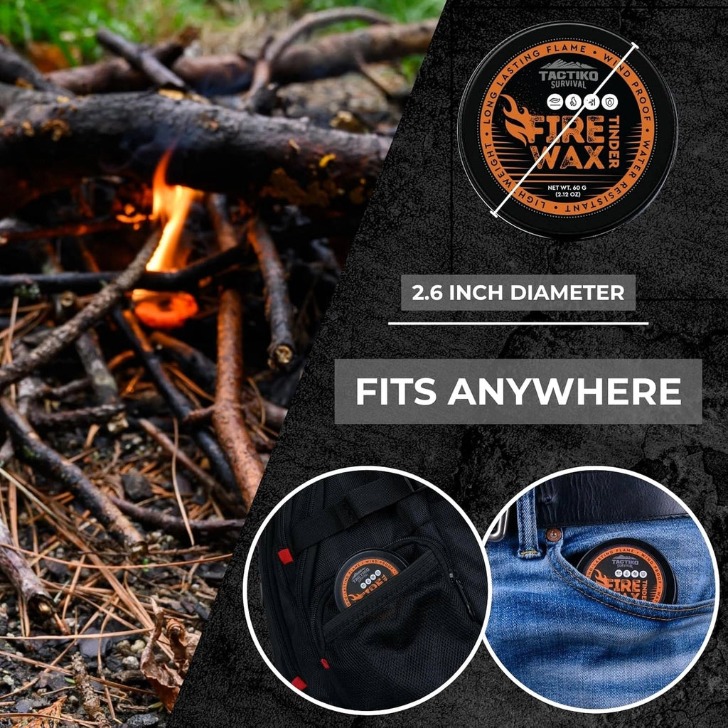 Tactiko Fire Wax-Emergency Fire Starter Tinder