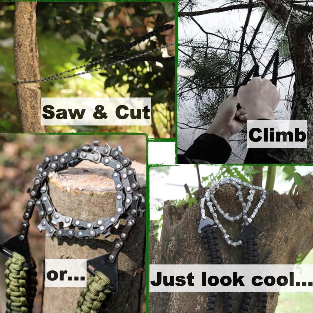 Pocket Survival Hand Chainsaw with Paracord Handle
