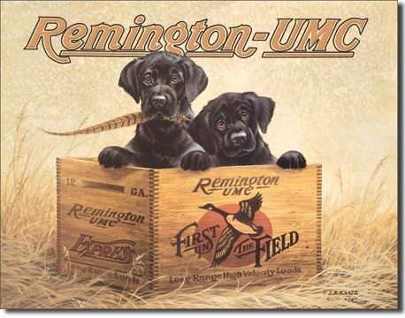 Remington Puppy Tin Sign